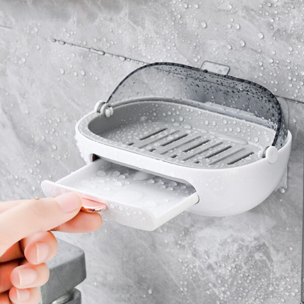 PRETXORVE Soap Dish Holder Shower Bar Soap Holder with Drainage Port Wall Mounted Soap Box for Shower, Bathroom, Bathtub, Kitchen Sink, Keep Soap Bars Dry