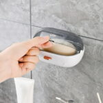 PRETXORVE Soap Dish Holder Shower Bar Soap Holder with Drainage Port Wall Mounted Soap Box for Shower, Bathroom, Bathtub, Kitchen Sink, Keep Soap Bars Dry