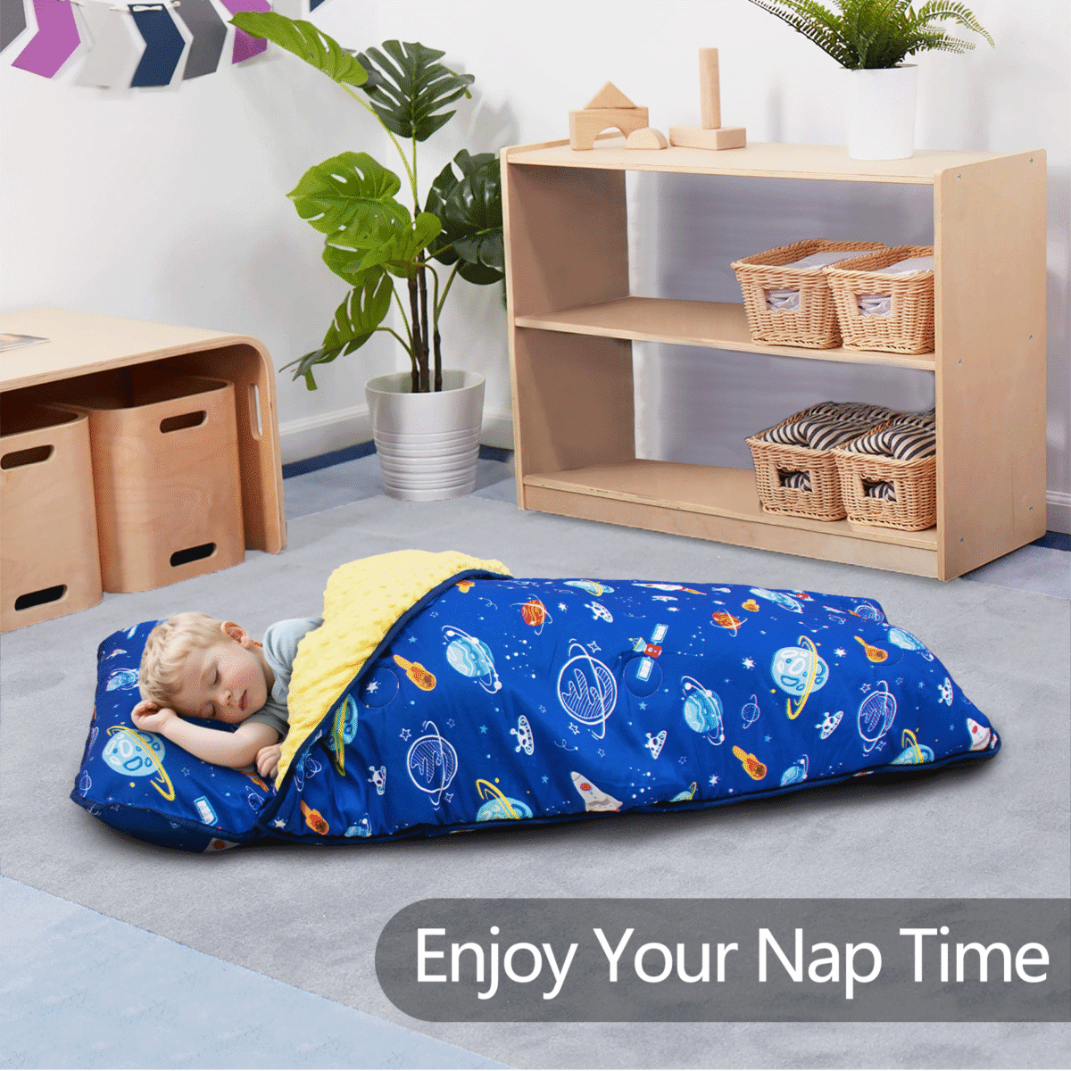 Primlect Nap Mat, 55" x 22" x 2", Thickened Sleeping Bags with Removable Pillow, for Daycare