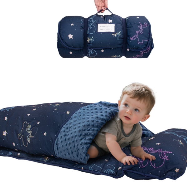 Primlect Nap Mat, 55" x 22" x 2", Thickened Sleeping Bags with Removable Pillow, for Daycare