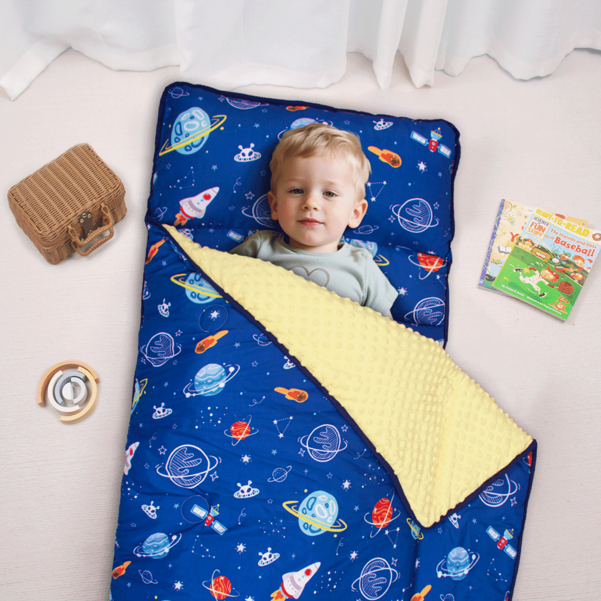 Primlect Nap Mat, 55" x 22" x 2", Thickened Sleeping Bags with Removable Pillow, for Daycare