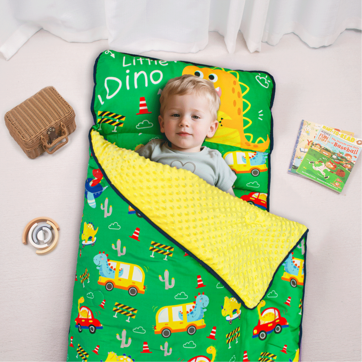 Primlect Nap Mat, 55" x 22" x 2", Thickened Sleeping Bags with Removable Pillow, for Daycare