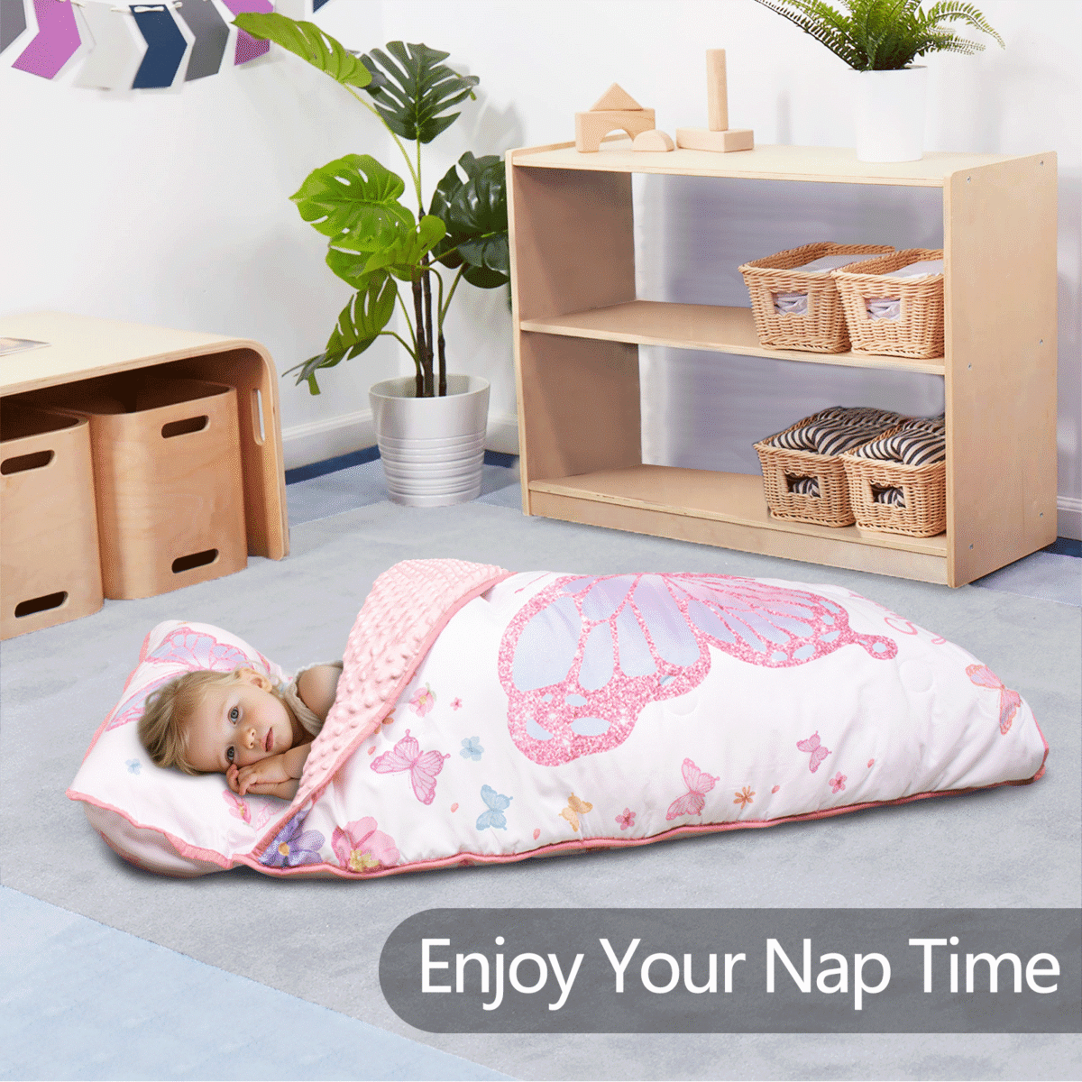 Primlect Nap Mat, 55" x 22" x 2", Thickened Sleeping Bags with Removable Pillow, for Daycare