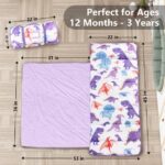 Primlect Nap Mat for Toddlers Aged 1–3, 45" x 22" , Cozy Sleeping Bags with Removable Pillow, for Daycare
