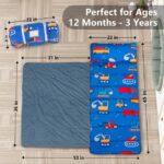 Primlect Nap Mat for Toddlers Aged 1–3, 45" x 22" , Cozy Sleeping Bags with Removable Pillow, for Daycare