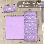 Primlect Nap Mat for Toddlers Aged 1–3, 45" x 22" , Cozy Sleeping Bags with Removable Pillow, for Daycare