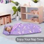 Primlect Nap Mat for Toddlers Aged 1–3, 45" x 22" , Cozy Sleeping Bags with Removable Pillow, for Daycare