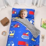 Primlect Nap Mat for Toddlers Aged 1–3, 45" x 22" , Cozy Sleeping Bags with Removable Pillow, for Daycare
