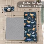 Primlect Nap Mat for Toddlers Aged 1–3, 45" x 22" , Cozy Sleeping Bags with Removable Pillow, for Daycare
