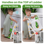 Primlect Potty Training Toilet Seat, 2 in 1 with Ladder, Adjustable Height ,for Ages 1-7, Green