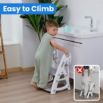 Primlect Potty Training Toilet Seat, 2 in 1 with Ladder, Adjustable Height ,for Ages 1-7, Gray