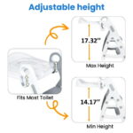 Primlect Potty Training Toilet Seat, 2 in 1 with Ladder, Adjustable Height ,for Ages 1-7, Gray