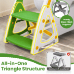 Primlect Potty Training Toilet Seat, 2 in 1 with Ladder, Adjustable Height ,for Ages 1-7, Green