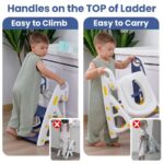 Primlect Potty Training Toilet Seat, 2 in 1 with Ladder, Adjustable Height ,for Ages 1-7, Blue