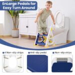 Primlect Potty Training Toilet Seat, 2 in 1 with Ladder, Adjustable Height ,for Ages 1-7, Blue