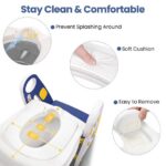 Primlect Potty Training Toilet Seat, 2 in 1 with Ladder, Adjustable Height ,for Ages 1-7, Blue