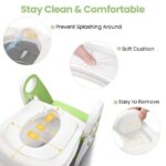 Primlect Potty Training Toilet Seat, 2 in 1 with Ladder, Adjustable Height ,for Ages 1-7, Light Green