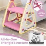 Primlect Potty Training Toilet Seat, 2 in 1 with Ladder, Adjustable Height ,for Ages 1-7, Pink