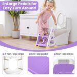 Primlect Potty Training Toilet Seat, 2 in 1 with Ladder, Adjustable Height ,for Ages 1-7, Purple