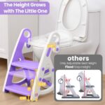 Primlect Potty Training Toilet Seat, 2 in 1 with Ladder, Adjustable Height ,for Ages 1-7, Purple