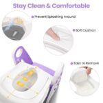 Primlect Potty Training Toilet Seat, 2 in 1 with Ladder, Adjustable Height ,for Ages 1-7, Purple