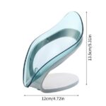 PWFE 2 Pack PP Soap Dish Holder Leaf Shape Soap Boxwith Draining Tray for Shower,Bathroom(Blue,Grey)