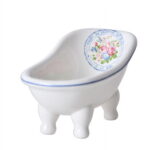 QIAOIDEA Vintage White Clawfoot Bathtub Soap Dish for Bathroom Shower Kitchen,ROSE