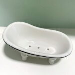 QIAOIDEA Vintage White Clawfoot Bathtub Soap Dish for Bathroom Shower Kitchen,LE BAIN