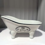 QIAOIDEA Vintage White Clawfoot Bathtub Soap Dish for Bathroom Shower Kitchen,LE BAIN