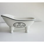 QIAOIDEA Vintage White Clawfoot Bathtub Soap Dish for Bathroom Shower Kitchen,LE BAIN