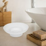 QIFULL Bathroom Soap Dishes Multi Glass 1Pack 4.3x4.3x1.5in