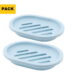 QiShi 2-Pack Soap Dish with Drain, Soap Holder, Soap Saver, Easy Cleaning, Dry, Stop Mushy Soap (Blue)