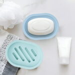 QiShi 2-Pack Soap Dish with Drain, Soap Holder, Soap Saver, Easy Cleaning, Dry, Stop Mushy Soap (Blue)