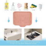 Qnjujn Silicone Bathroom Soap Dishes with Drain Spout-Bathroom and Kitchen Sink Organizer, Sponge Holder, Dish Soap Tray, Perfect for Dispenser, Scrubber, Bottle, Cup on Sink or...