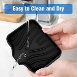 Qnjujn Silicone Bathroom Soap Dishes with Drain Spout-Bathroom and Kitchen Sink Organizer, Sponge Holder, Dish Soap Tray, for Dispenser, Scrubber, Bottle, Cup on Sink or Counter...