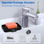 Qnjujn Silicone Bathroom Soap Dishes with Drain Spout-Bathroom and Kitchen Sink Organizer, Sponge Holder, Dish Soap Tray, for Dispenser, Scrubber, Bottle, Cup on Sink or Counter...