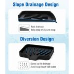 Qnjujn Silicone Bathroom Soap Dishes with Drain Spout-Bathroom and Kitchen Sink Organizer, Sponge Holder, Dish Soap Tray, for Dispenser, Scrubber, Bottle, Cup on Sink or Counter...