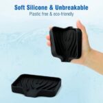 Qnjujn Silicone Bathroom Soap Dishes with Drain Spout-Bathroom and Kitchen Sink Organizer, Sponge Holder, Dish Soap Tray, for Dispenser, Scrubber, Bottle, Cup on Sink or Counter...