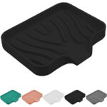 Qnjujn Silicone Bathroom Soap Dishes with Drain Spout-Bathroom and Kitchen Sink Organizer, Sponge Holder, Dish Soap Tray, for Dispenser, Scrubber, Bottle, Cup on Sink or Counter...