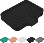 Qnjujn Silicone Bathroom Soap Dishes with Drain Spout-Bathroom and Kitchen Sink Organizer, Sponge Holder, Dish Soap Tray, for Dispenser, Scrubber, Bottle, Cup on Sink or Counter...
