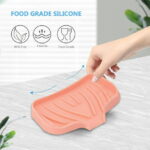 Qnjujn Silicone Bathroom Soap Dishes with Drain Spout-Bathroom and Kitchen Sink Organizer, Sponge Holder, Dish Soap Tray, Perfect for Dispenser, Scrubber, Bottle, Cup on Sink or...