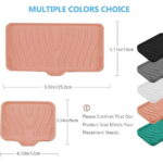 Qnjujn Silicone Bathroom Soap Dishes with Drain Spout-Bathroom and Kitchen Sink Organizer, Sponge Holder, Dish Soap Tray, Perfect for Dispenser, Scrubber, Bottle, Cup on Sink or...