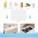 Qnjujn Silicone Bathroom Soap Dishes with Drain Spout-Bathroom and Kitchen Sink Organizer, Sponge Holder, Dish Soap Tray, for Dispenser, Scrubber, Bottle, Cup on Sink or Counter...