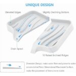 Qnjujn Silicone Bathroom Soap Dishes with Drain Spout-Bathroom and Kitchen Sink Organizer, Sponge Holder, Dish Soap Tray, for Dispenser, Scrubber, Bottle, Cup on Sink or Counter...