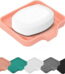 Qnjujn Silicone Bathroom Soap Dishes with Drain Spout-Bathroom and Kitchen Sink Organizer, Sponge Holder, Dish Soap Tray, Perfect for Dispenser, Scrubber, Bottle, Cup on Sink or...