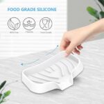 Qnjujn Silicone Bathroom Soap Dishes with Drain Spout-Bathroom and Kitchen Sink Organizer, Sponge Holder, Dish Soap Tray, for Dispenser, Scrubber, Bottle, Cup on Sink or Counter...