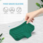 Qnjujn Silicone Bathroom Soap Dishes with Drain Spout-Bathroom and Kitchen Sink Organizer, Sponge Holder, Dish Soap Tray, for Dispenser, Scrubber, Bottle, Cup on Sink or Counter...