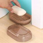 Qocolhg Self Draining Plastic Soap Holder, Leakproof Travel Soap Case, Bar Soap Holder for Shower, Soap Dish with Lid for Gym, Travel Size Toiletries, Portable Bathroom...
