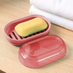 Qocolhg Self Draining Plastic Soap Holder, Leakproof Travel Soap Case, Bar Soap Holder for Shower, Soap Dish with Lid for Gym, Travel Size Toiletries, Portable Bathroom...