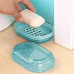 Qocolhg Self Draining Plastic Soap Holder, Leakproof Travel Soap Case, Bar Soap Holder for Shower, Soap Dish with Lid for Gym, Travel Size Toiletries, Portable Bathroom...
